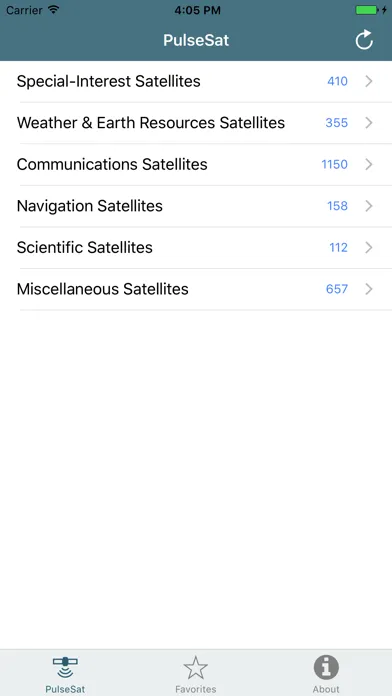 PulseSat Satellite Tracker Screenshots