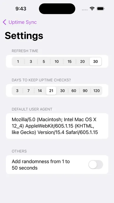 Ảnh chụp màn hình của Pulsely Uptime Sync