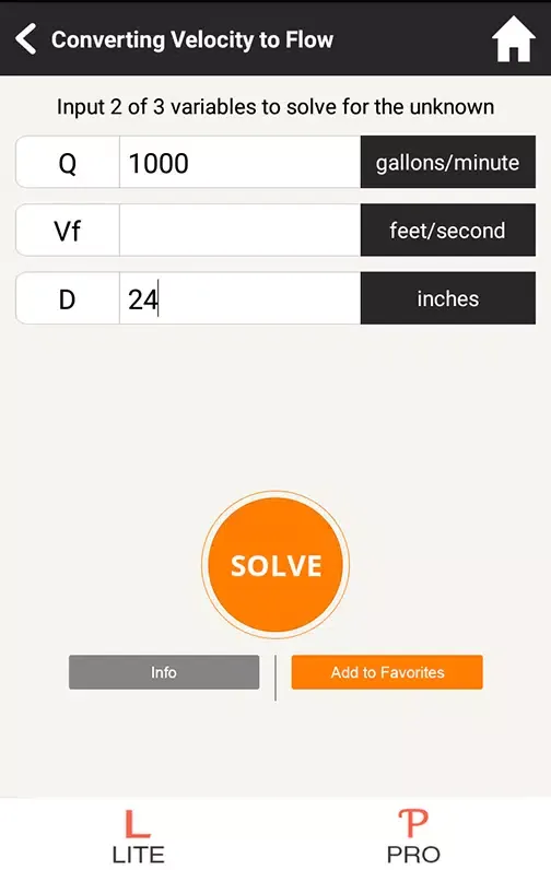 Tangkapan skrin Pump Calcs