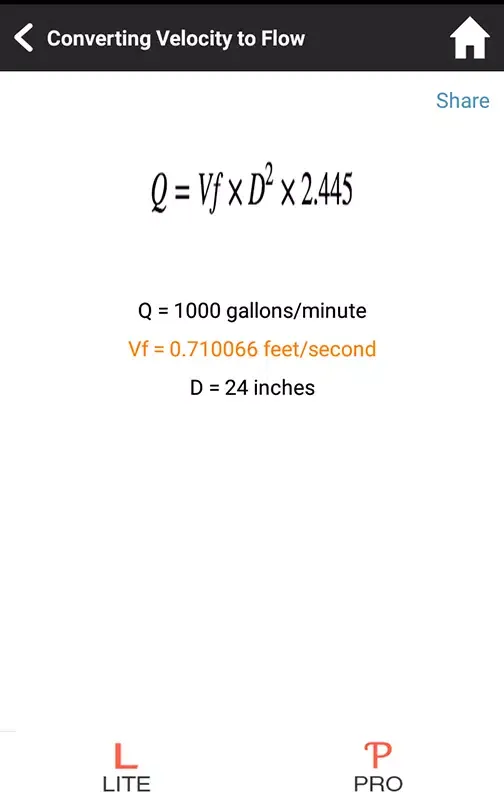 Tangkapan skrin Pump Calcs