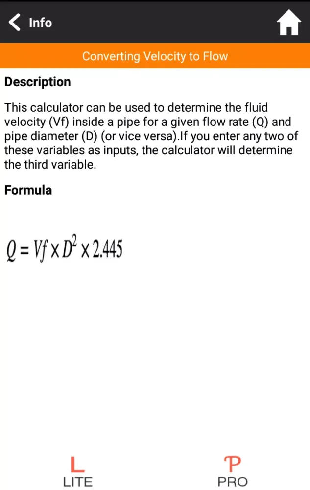 Tangkapan skrin Pump Calcs