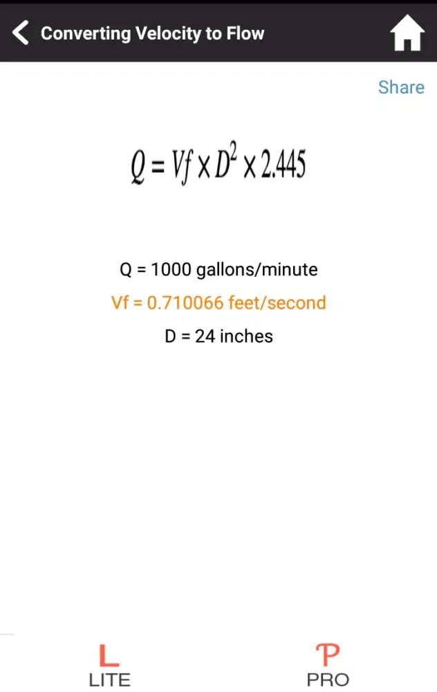 Tangkapan skrin Pump Calcs