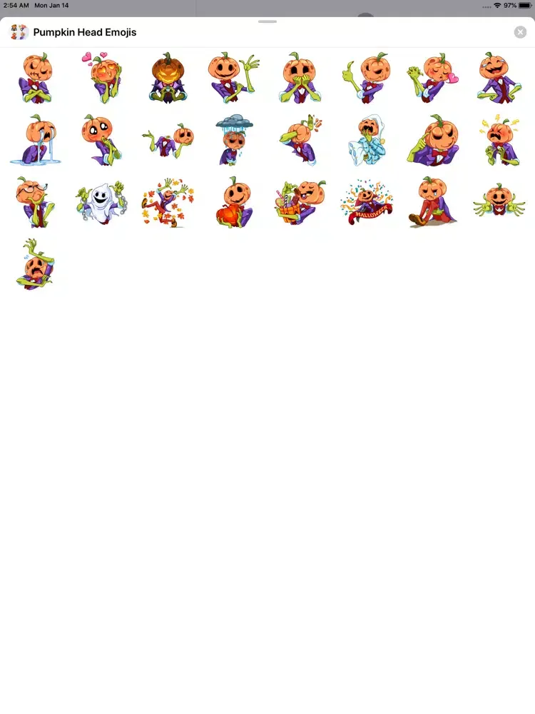 Pumpkin Head Emojis iPad  Screenshots