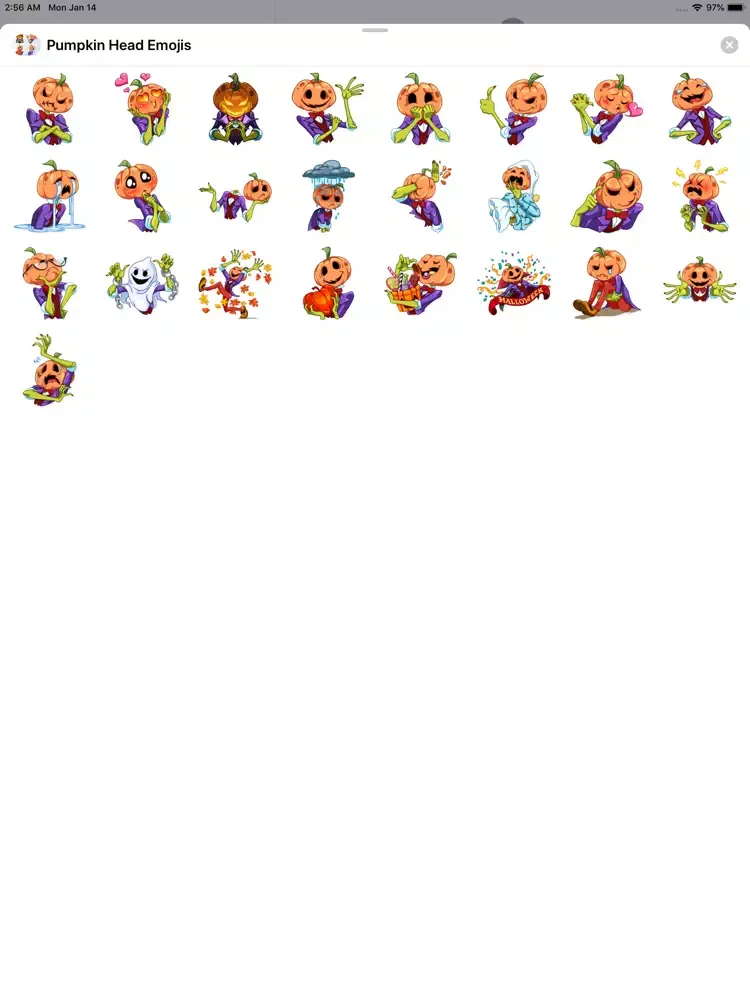 Pumpkin Head Emojis iPad  Screenshots