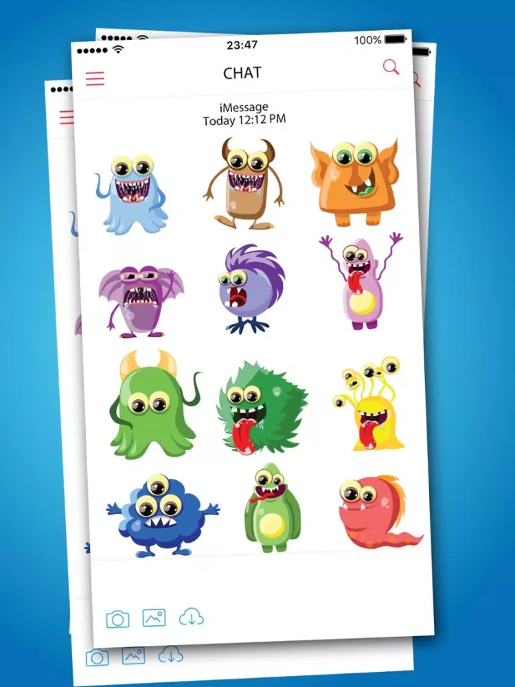 Cartoon Monsters Stickers iPad 应用截图