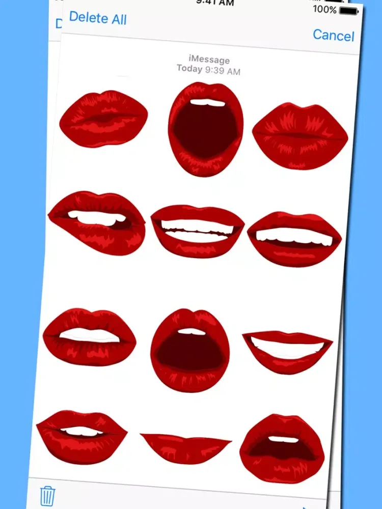 Capturas de tela do Lip Expressions Stickers iPad 