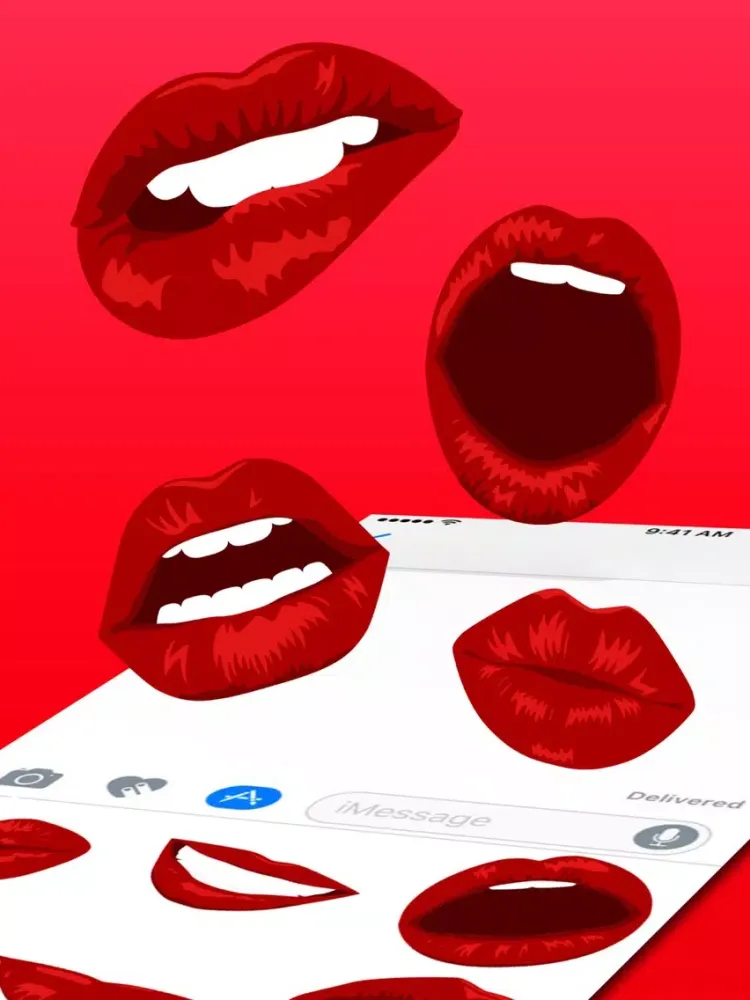 Capturas de tela do Lip Expressions Stickers iPad 