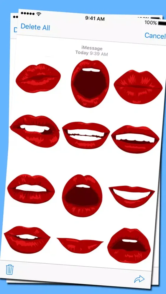Capturas de tela do Lip Expressions Stickers