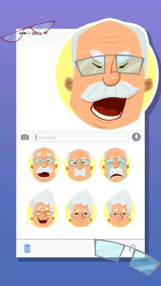Old Man Expressions Emoticons Stickers Screenshots