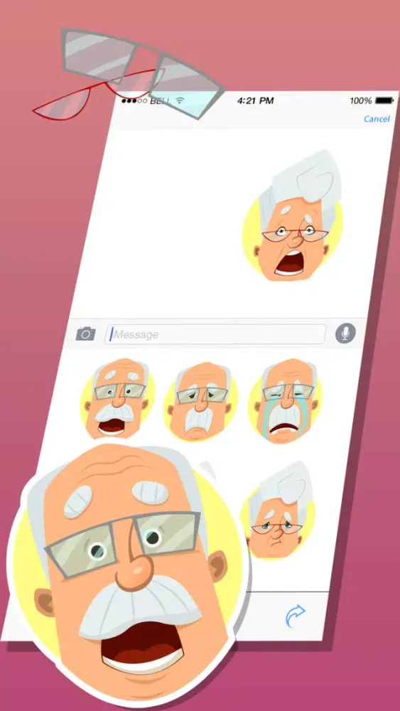 Old Man Expressions Emoticons Stickers Screenshots