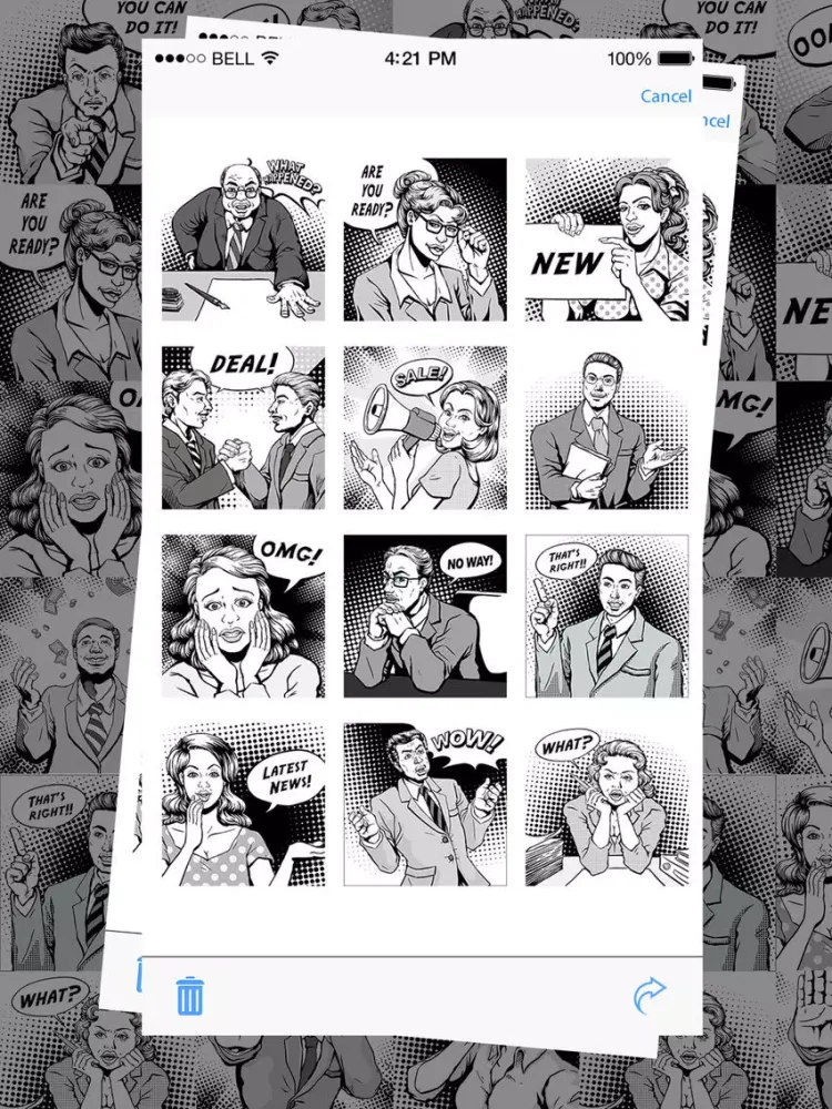 Capturas de tela do Vintage Comic Stickers iPad 
