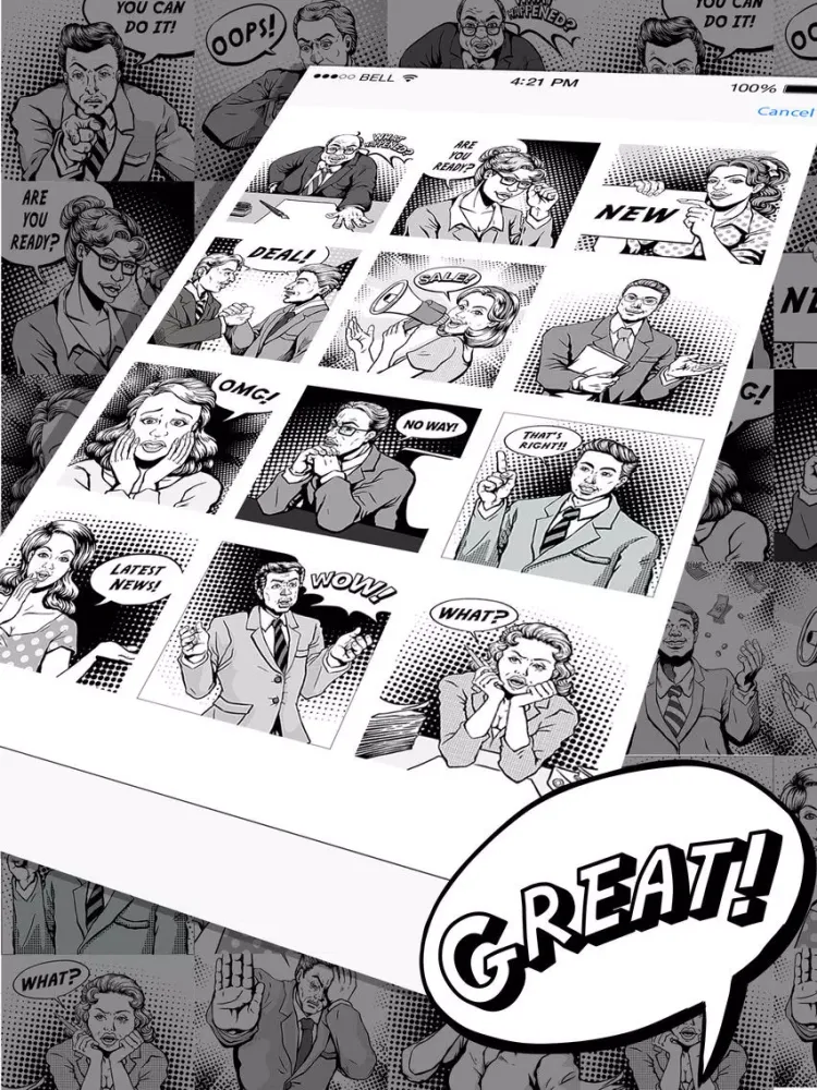 Capturas de tela do Vintage Comic Stickers iPad 
