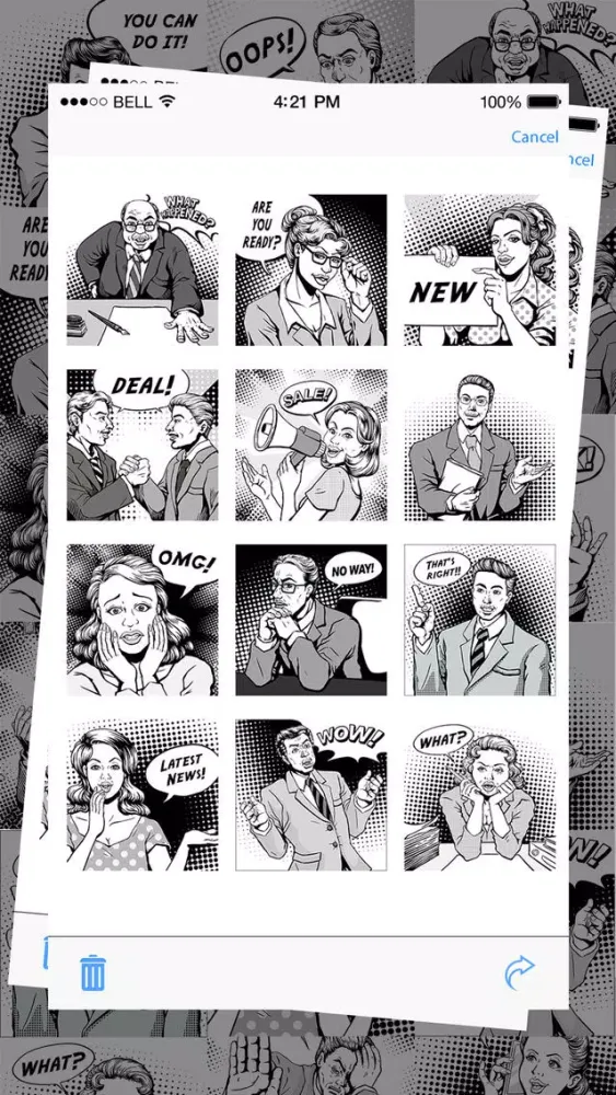 Capturas de tela do Vintage Comic Stickers