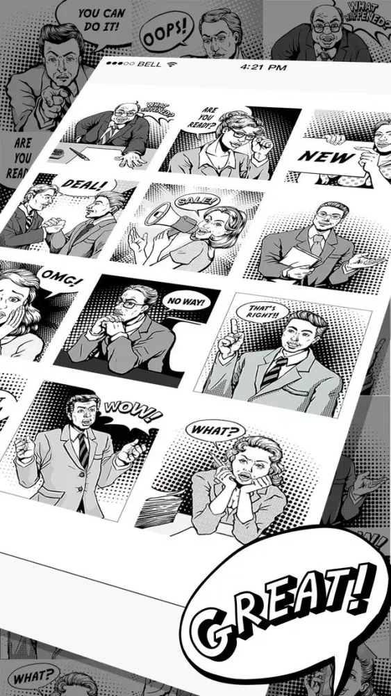 Capturas de tela do Vintage Comic Stickers