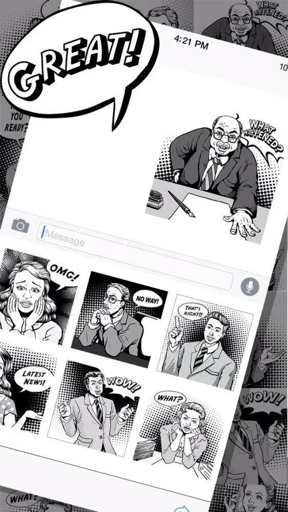 Capturas de tela do Vintage Comic Stickers