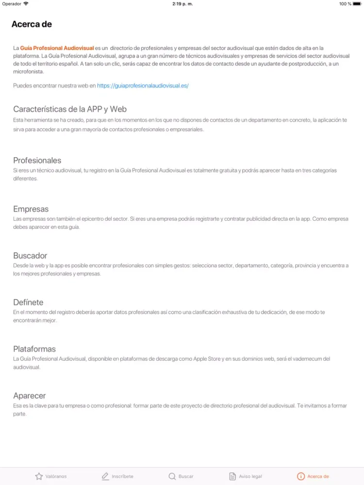Capturas de pantalla de Guía profesional audiovisual iPad 