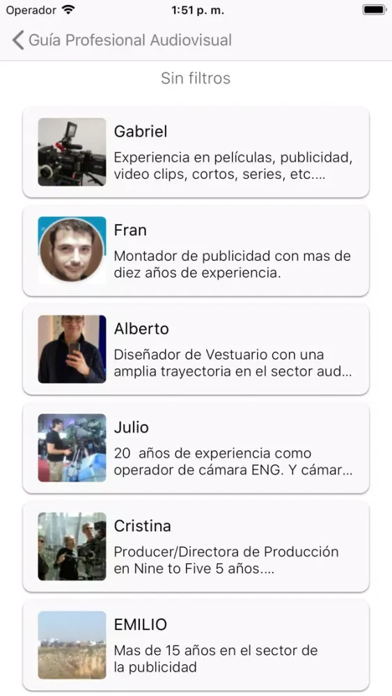 Capturas de pantalla de Guía profesional audiovisual