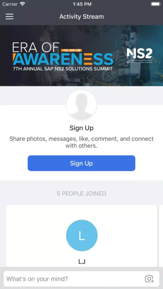 Capturas de pantalla de SAP NS2 Solutions Summit 2018