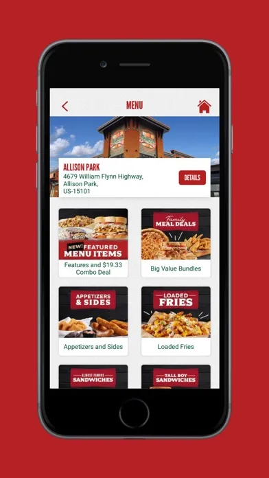 Tangkapan layar Primanti Bros. FanFare Rewards