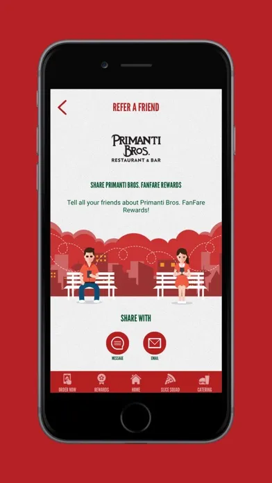 Tangkapan layar Primanti Bros. FanFare Rewards