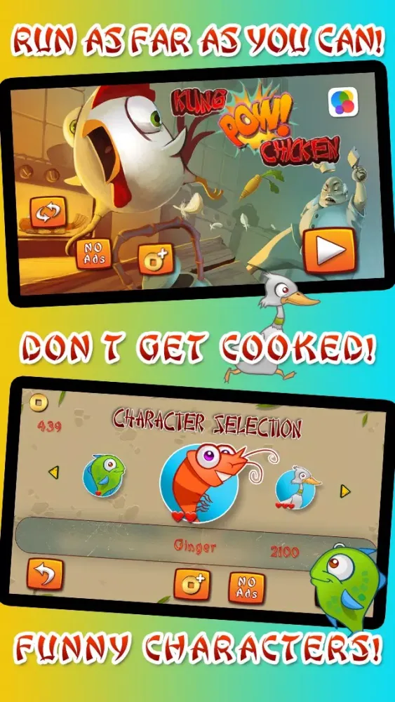 Tangkapan layar Kung Pow Run Adventure - A Funny Chicken Escape Challenge