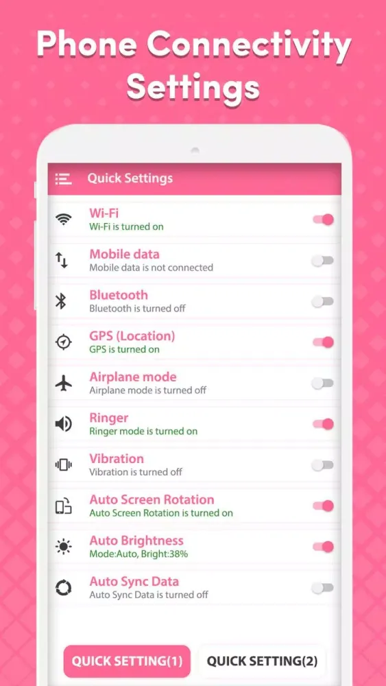 Quick Settings Screenshots