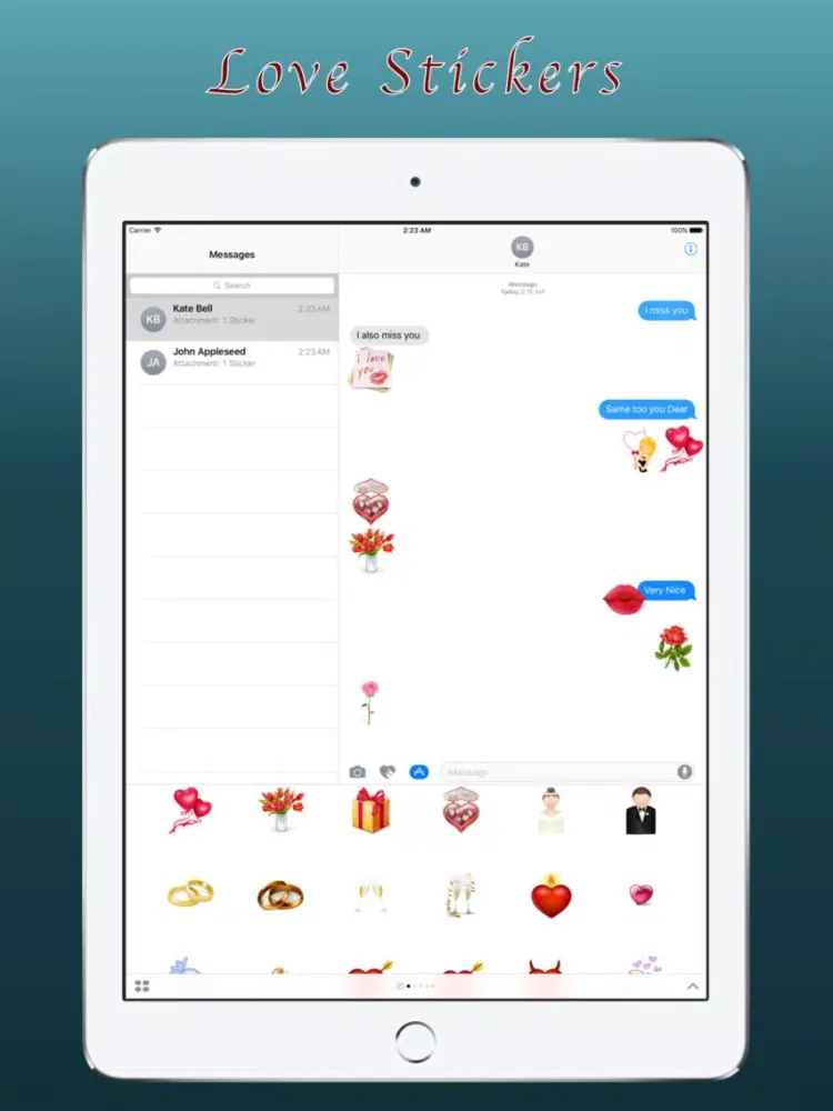 صور Love Stickers for iMessage App iPad 