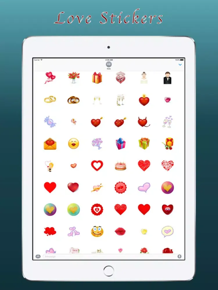 صور Love Stickers for iMessage App iPad 