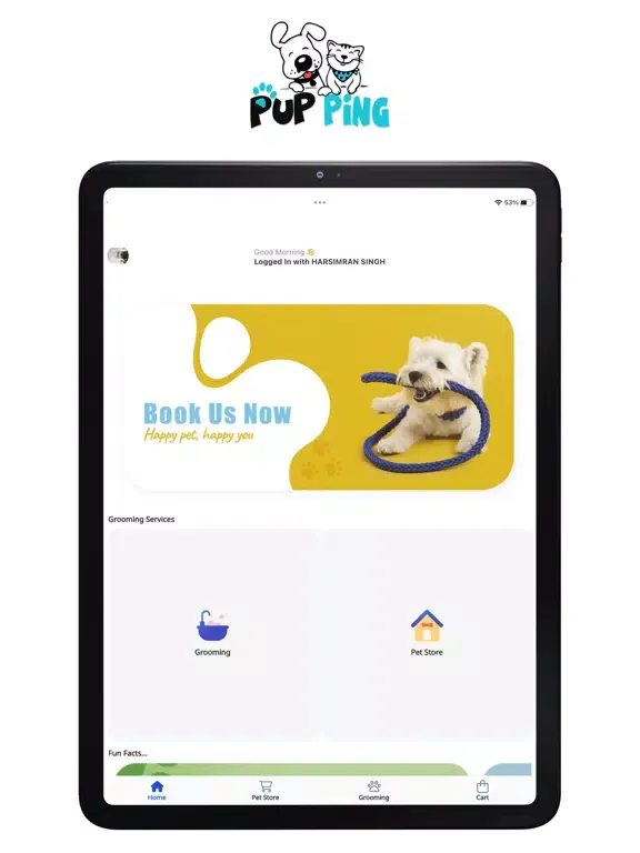 Ảnh chụp màn hình của Pupping iPad 