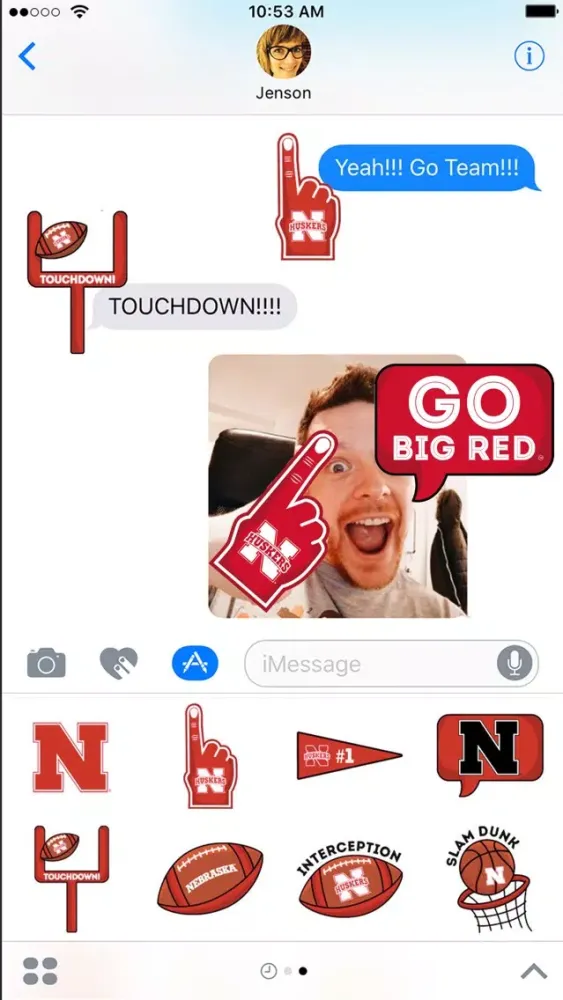Capturas de tela do Nebraska Cornhuskers Stickers for iMessage