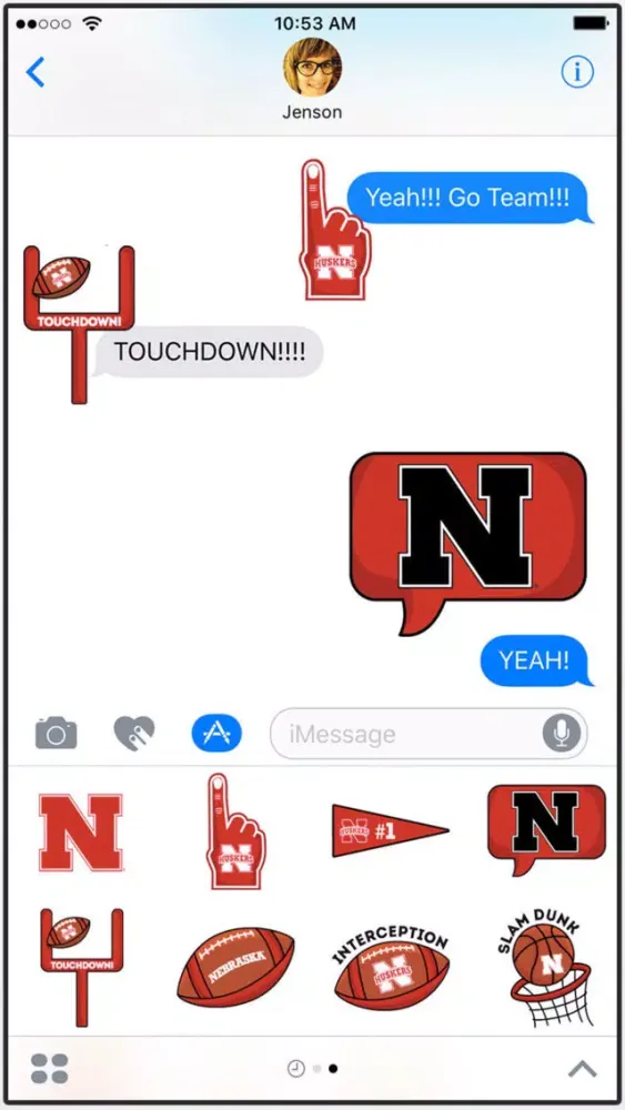 Capturas de tela do Nebraska Cornhuskers Stickers for iMessage