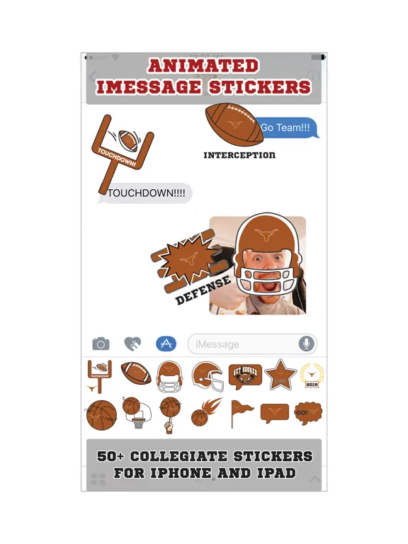 Скриншоты University of Texas Longhorns Animated+Stickers iPad 