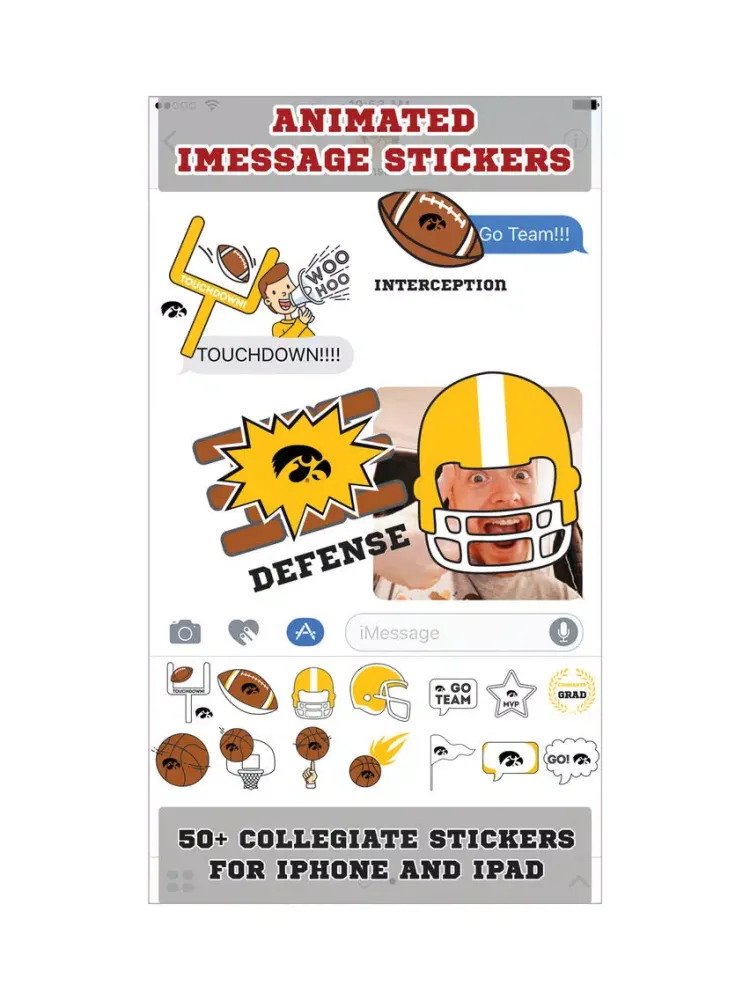 ภาพหน้าจอของ University of Iowa Hawkeyes Animated+Stickers iPad 