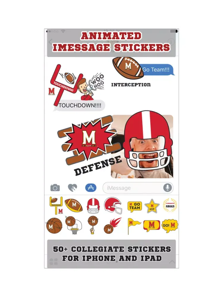 Maryland Terrapins Animated+Stickers for iMessage iPad  Screenshots