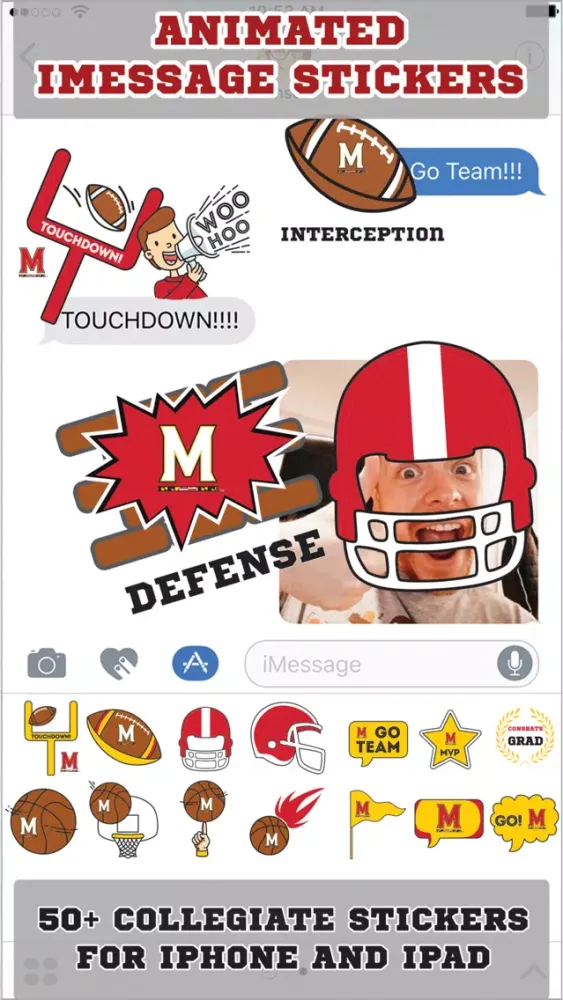 Maryland Terrapins Animated+Stickers for iMessage Screenshots