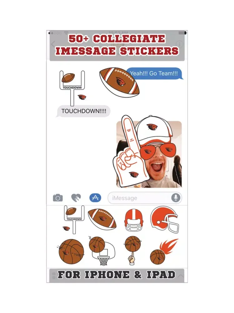 Oregon State Beavers Stickers PLUS for iMessage iPad  سکرین شاٹس