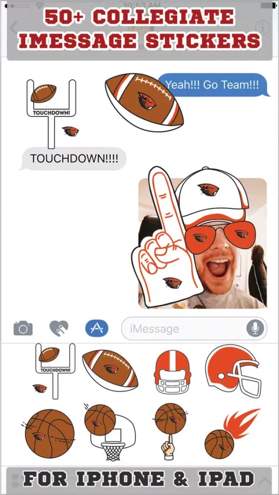 Oregon State Beavers Stickers PLUS for iMessage سکرین شاٹس