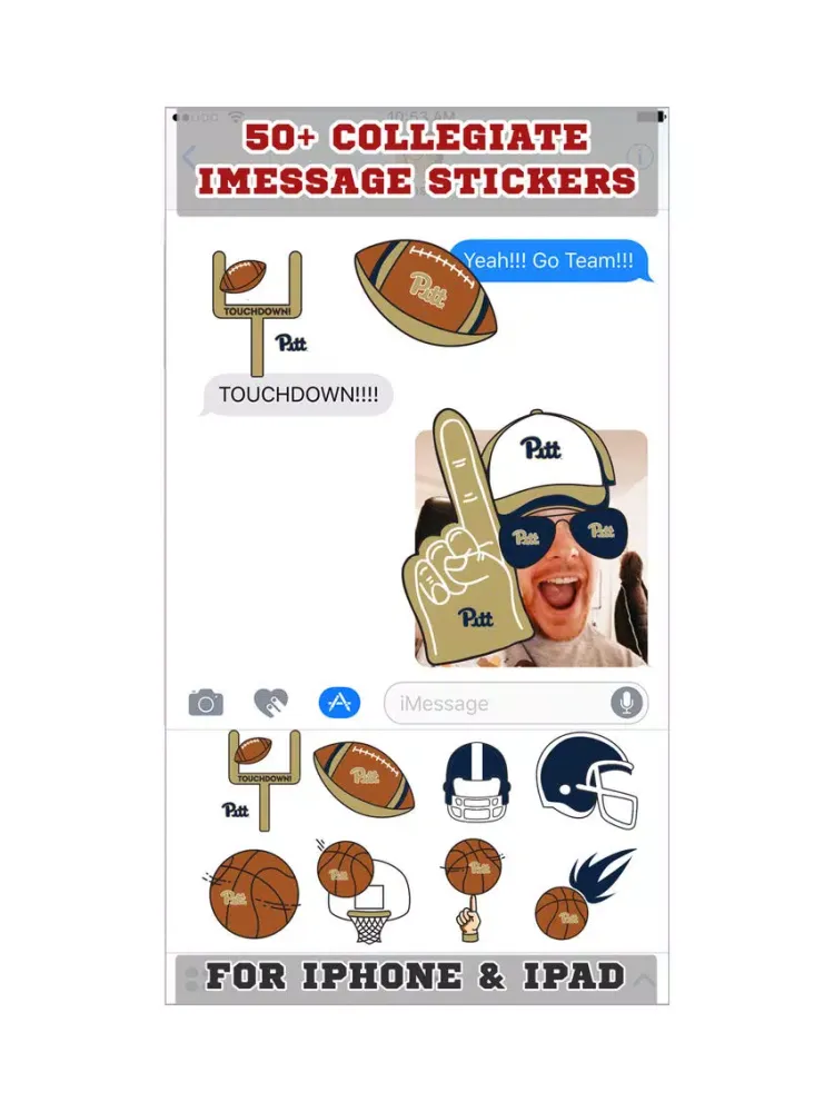 Capturas de pantalla de Pittsburgh Panthers Stickers PLUS for iMessage iPad 
