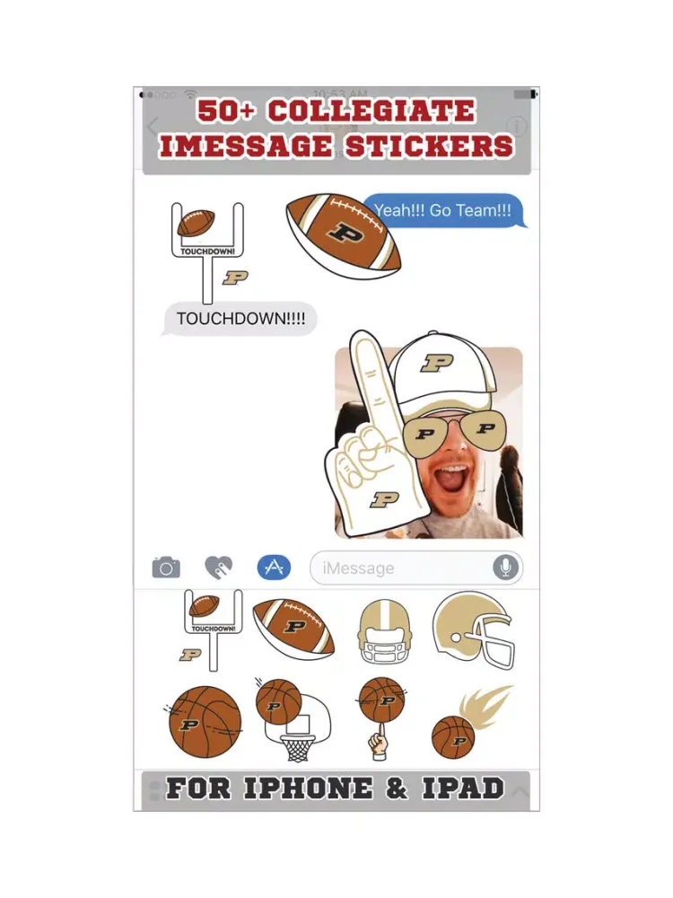 Purdue Boilermakers Stickers PLUS for iMessage iPad  स्क्रीनशॉट