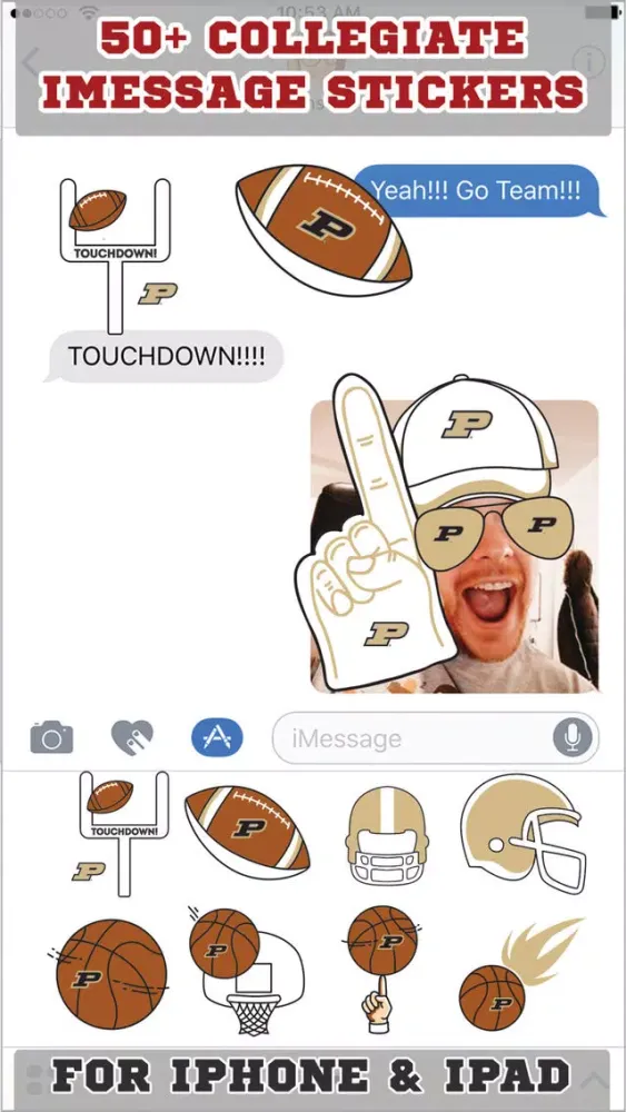 Purdue Boilermakers Stickers PLUS for iMessage स्क्रीनशॉट