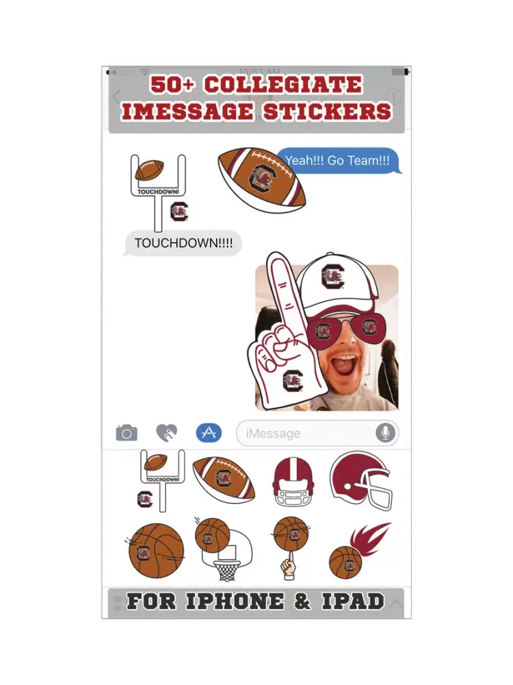 Captures d'écran de South Carolina Gamecocks Stickers PLUS - iMessage iPad 