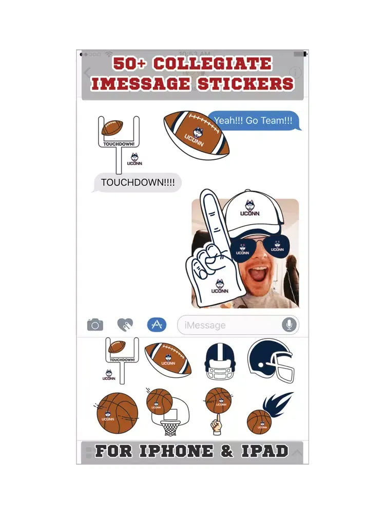 Connecticut Huskies Stickers PLUS iPad  Screenshots