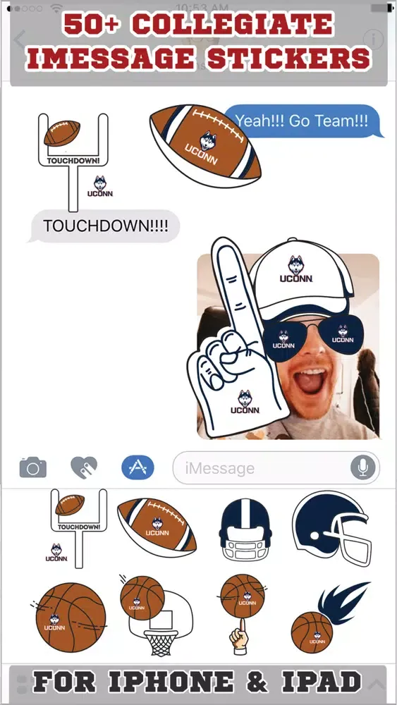 Connecticut Huskies Stickers PLUS Screenshots