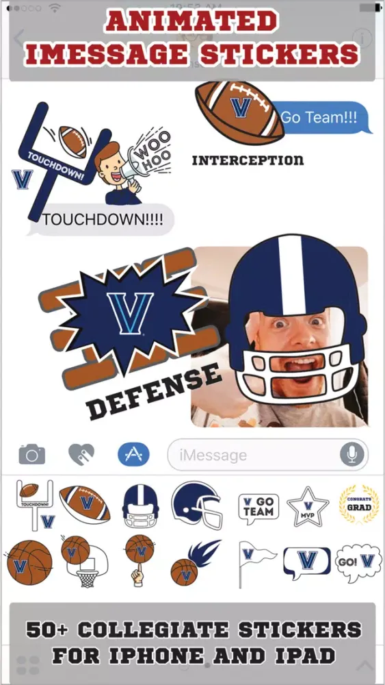 Ảnh chụp màn hình của Villanova Wildcats Animated+Stickers for iMessage
