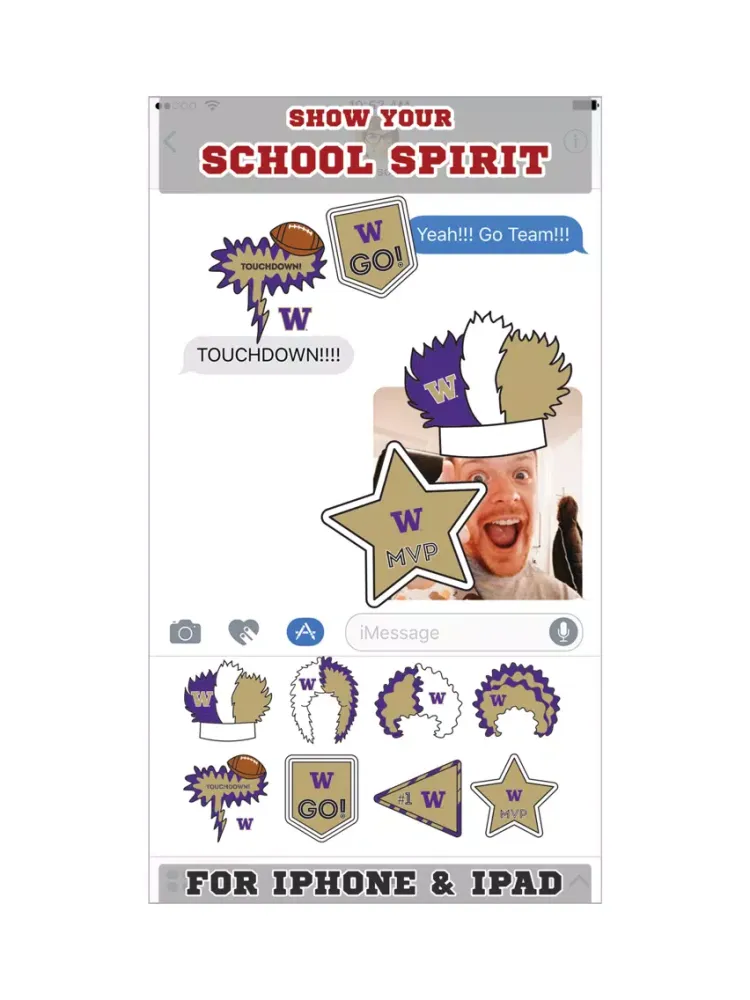 Washington Huskies Stickers for iMessage iPad  스크린샷