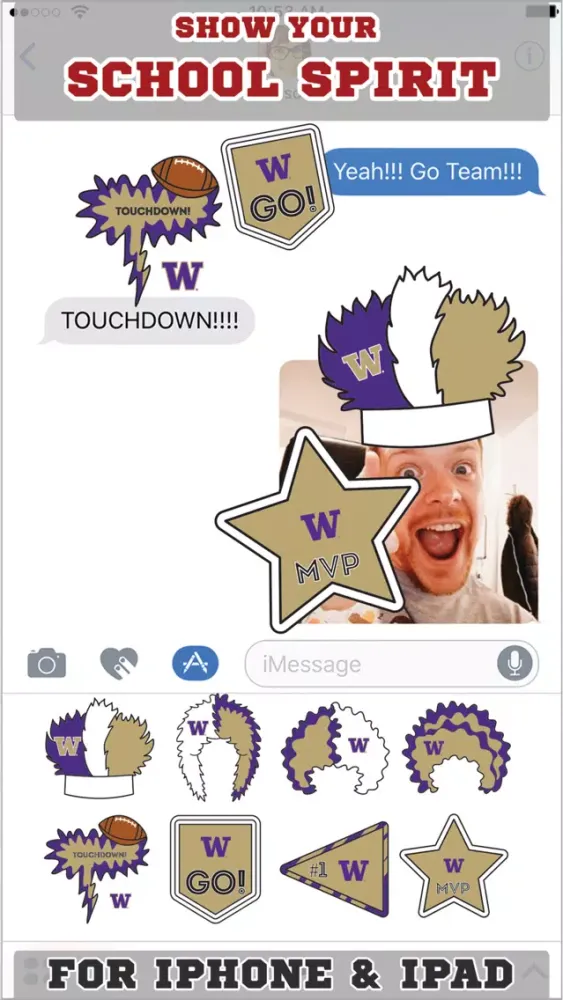 Washington Huskies Stickers for iMessage 스크린샷