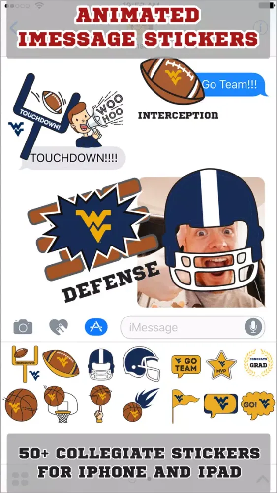 West Virginia Mountaineers Animated+Stickers Ekran Görüntüleri