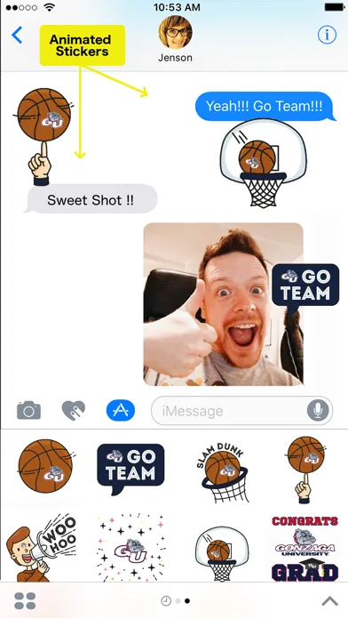 Captures d'écran de Gonzaga University Animated+Stickers for iMessage