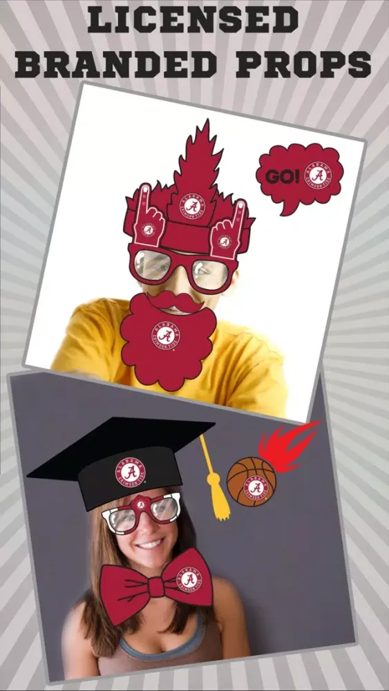 Ảnh chụp màn hình của Alabama Crimson Tide Pro Photo Booth Stickers