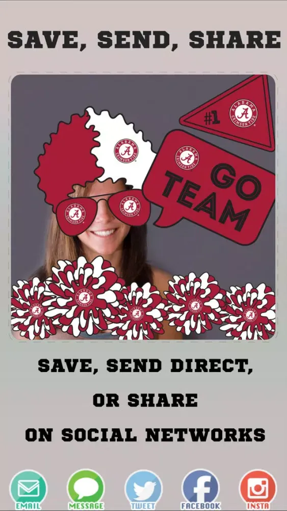 Ảnh chụp màn hình của Alabama Crimson Tide Pro Photo Booth Stickers